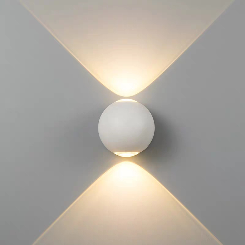 Modern LED Wall Light 6 Watt Up-down Lighting IP65 Black White Globe Wall Lamp
