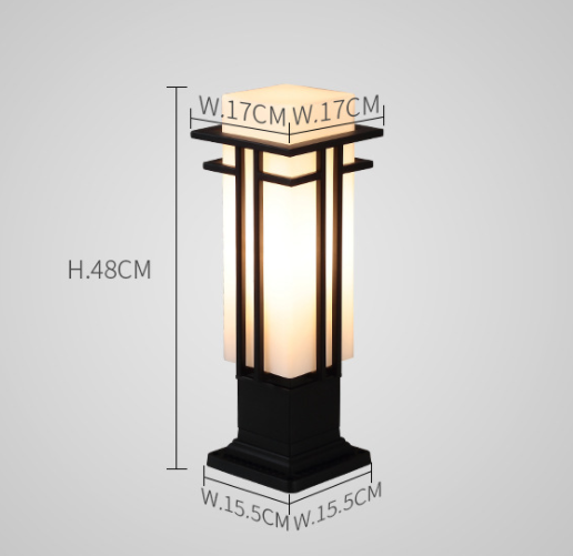 LED Outdoor Waterproof Courtyard Light Garden Villa Wall Enclosure square Door Post Gate Outdoor Post Mount Pillar Light