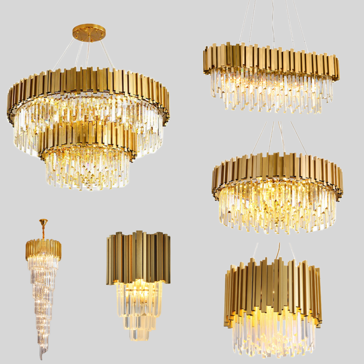 Nordic Modern Large Chandeliers for High Ceilings Crystal Ceiling Pendant Lights Lamp Lighting Crystal Chandelier