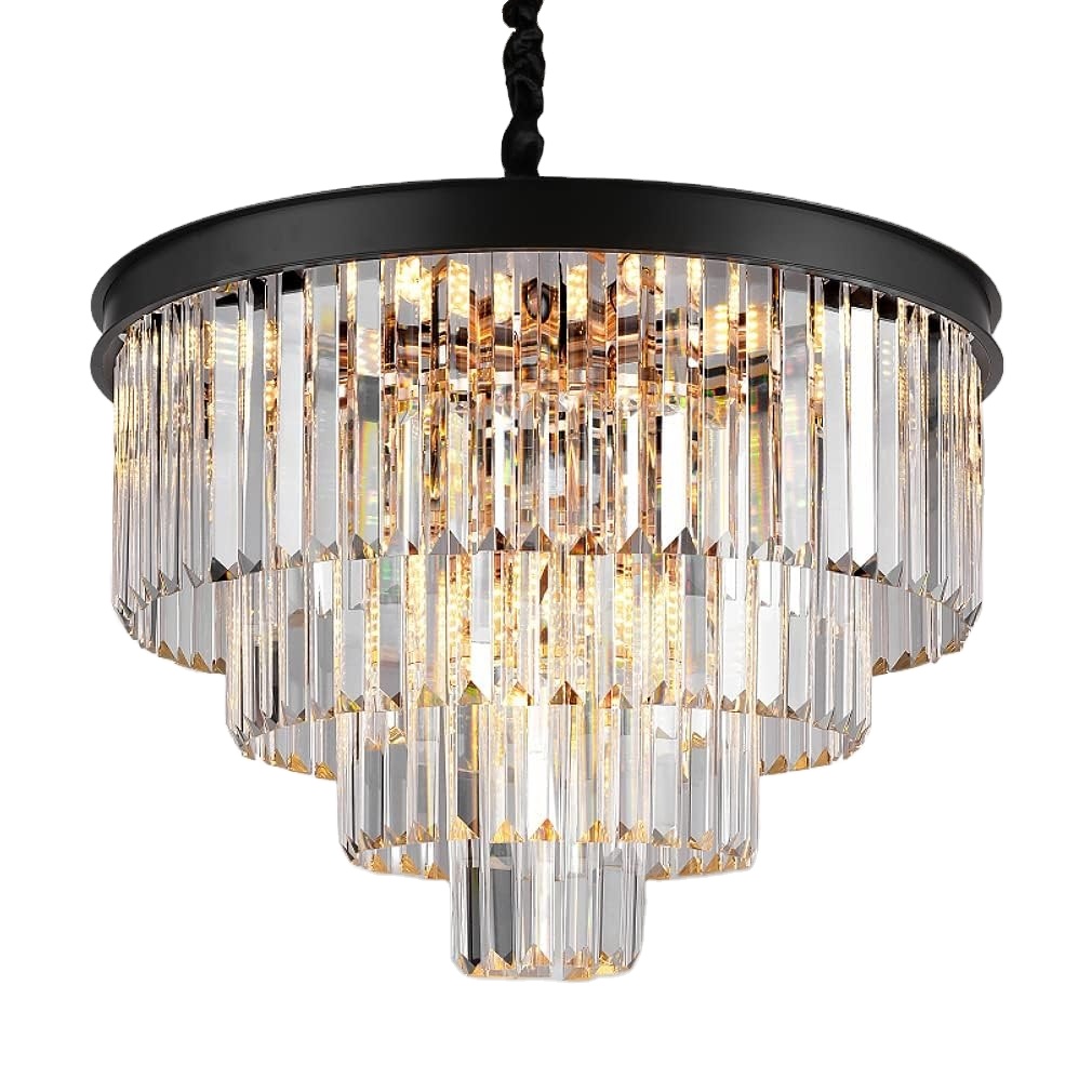Luxury 4-Tier Modern Crystal Chandeliers Lighting Contemporary Pendant Chandelier Ceiling Lamp Lights Fixture